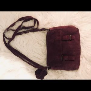 100% leather Maroon crossbody